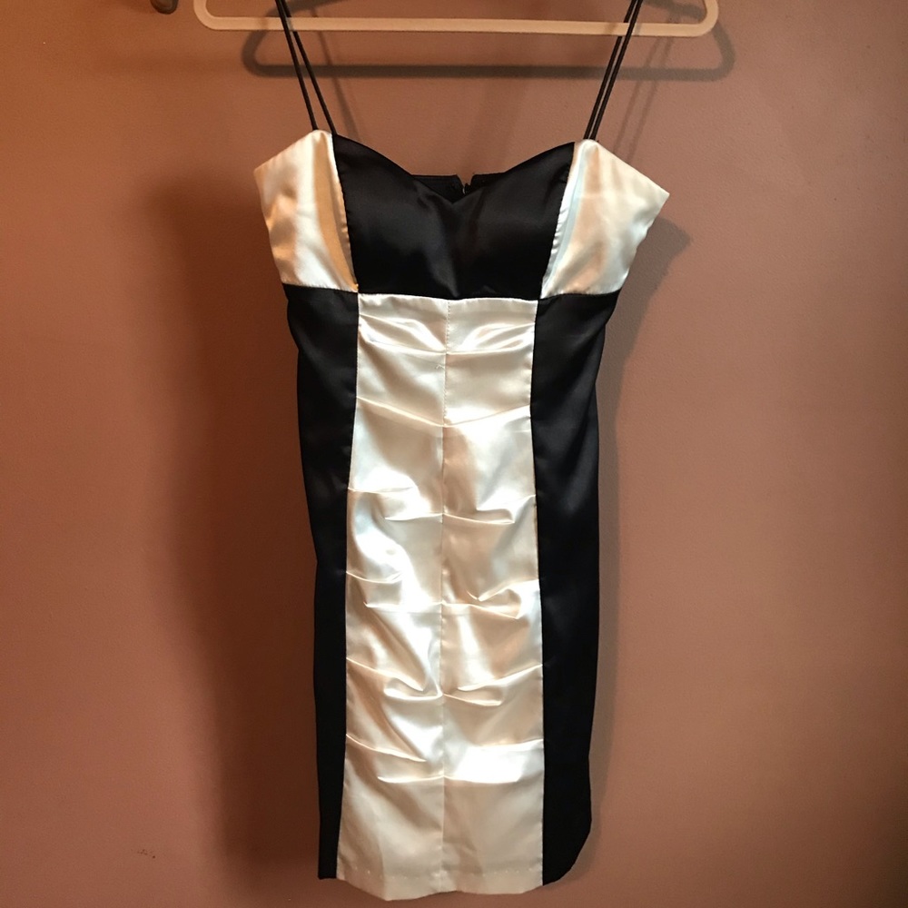 Black and white cocktail dress